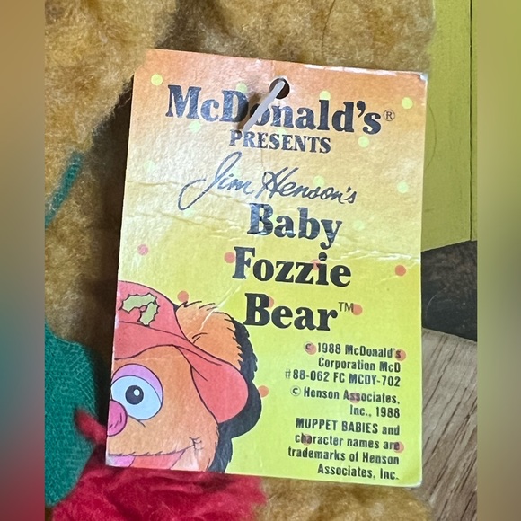 Fozzy Bear JIM HENSON Baby Plush McDonald’s 1980’s Vintage Plush - Picture 12 of 17